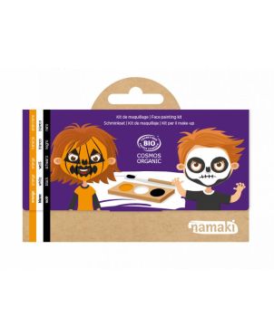 Face Painting,  Σετ 3 Οργανικά Χρώματα, Pumpkin & Skeleton