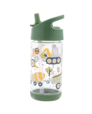 Πλαστικό Παγούρι με Καλαμάκι, Flip Top, 350ml - Construction