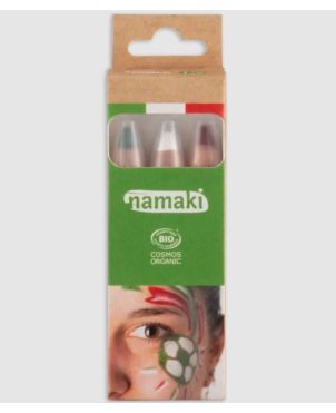 Σετ 3 Bio Μολύβια Face Paint, Πράσινο, Άσπρο, Κόκκινο