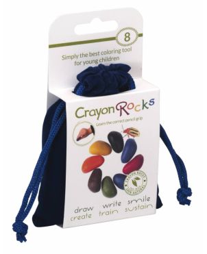Crayon Rocks, 8 χρώματα σε μπλε βελούδινο πουγκί