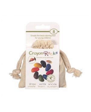 Crayon Rocks, 8 χρώματα σε λευκό βαμβακερό πουγκί