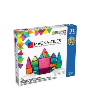 Μαγνητικό Παιχνίδι, Magna Tiles, Clear Colors, 32 κομ.