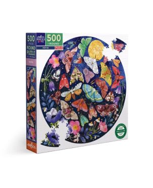 Round Puzzle 500pcs, Moths
