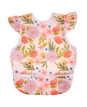 Αδιάβροχη Παιδική Σαλιάρα Με Τσέπη, Floral