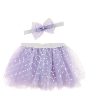 Σετ Παιδική Φούστα Tutu & Κορδέλα, Lilac